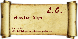 Lebovits Olga névjegykártya